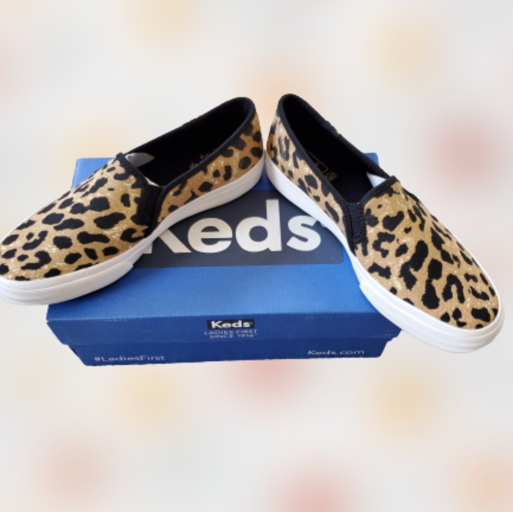 Keds leopard animal print slip on canvas sneaker, 6, brown - Picture 8 of 12